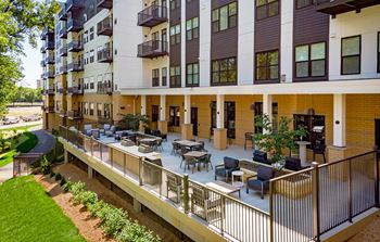 Outdoor Patio at Bren Road Station 55+ Apartments, Minnesota, 55343